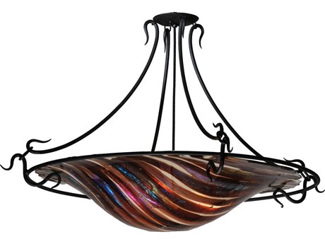 Meyda Metro Fusion 3-Light Brown Bowl Semi Flush Mount