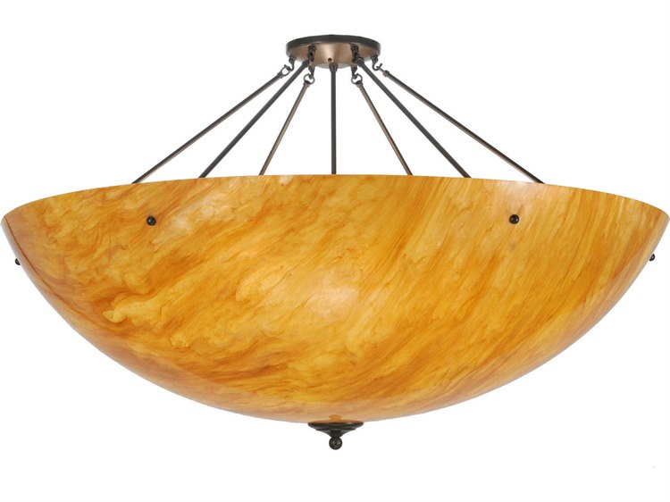 Meyda Deco 8-Light Bronze Bowl Semi Flush Mount