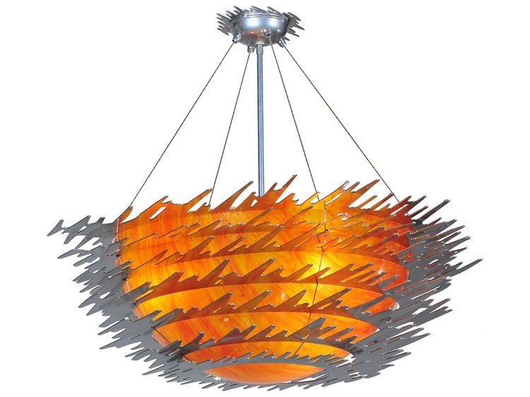 Meyda Deco 3-Light Chrome Semi Flush Mount