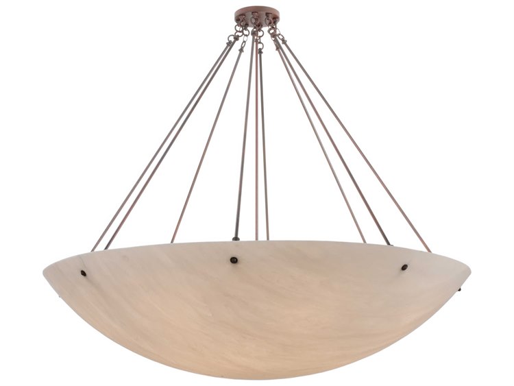 Meyda Deco 16-Light-Light Red Glass Bowl Semi Flush Mount