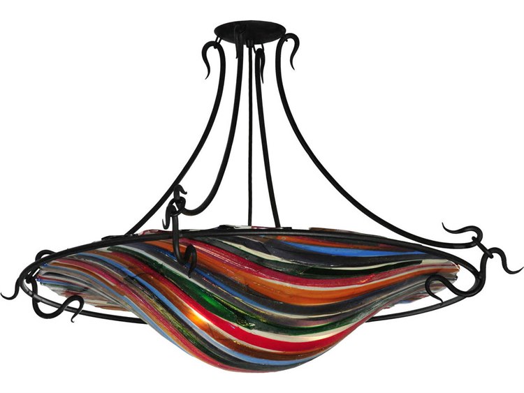 Meyda Metro Fusion 3-Light Black Bowl Semi Flush Mount