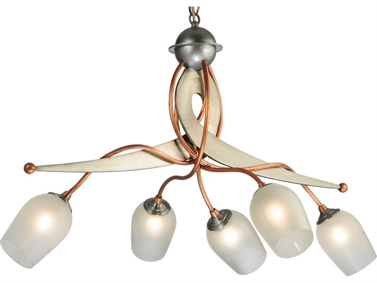 Meyda Deco 5-Light White Glass Bell Semi Flush Mount