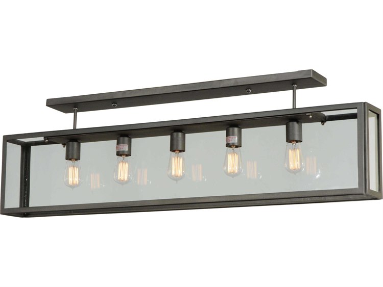 Meyda Deco 5-Light Gray Geometric Semi Flush Mount