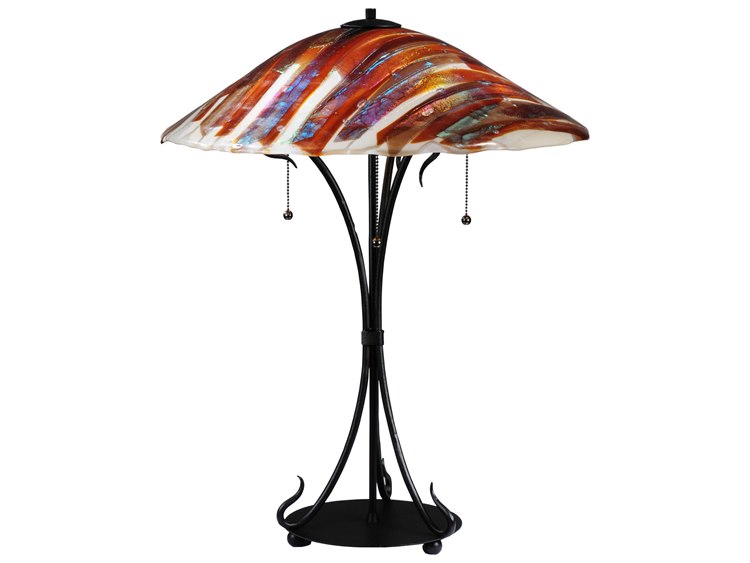 Meyda Marina Fused Glass Black Table Lamp
