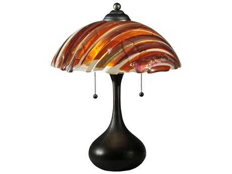 Meyda Metro Fusion Marina Glass Bronze Table Lamp