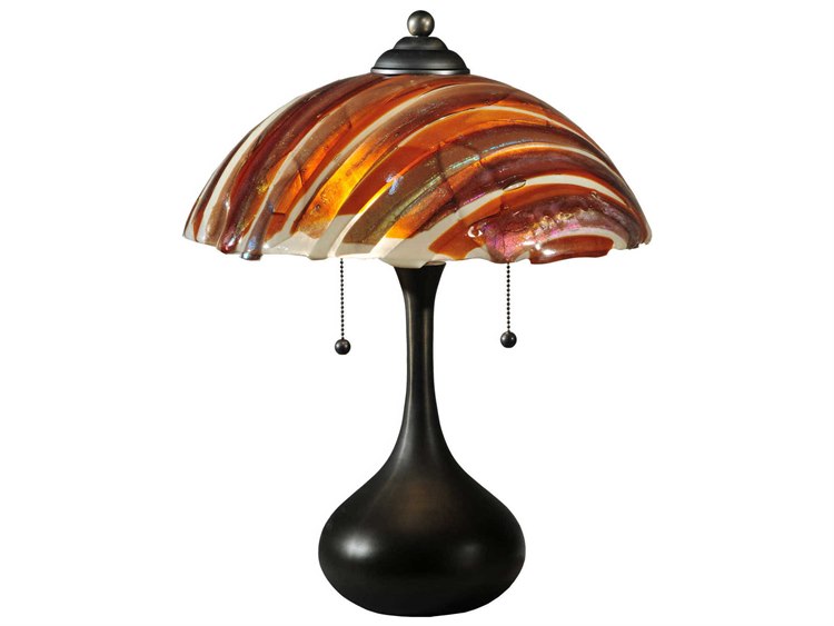 Meyda Metro Fusion Marina Glass Bronze Table Lamp