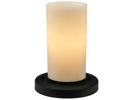 Meyda Table Top Beige Mini Black Glass Lamp