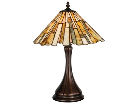 Meyda Jadestone Delta Accent Brown Tiffany Table Lamp