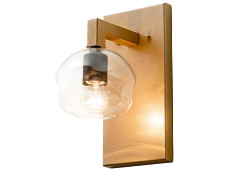 Meyda Deformado 1-Light Champagne Metallic Black Glass LED Wall Sconce