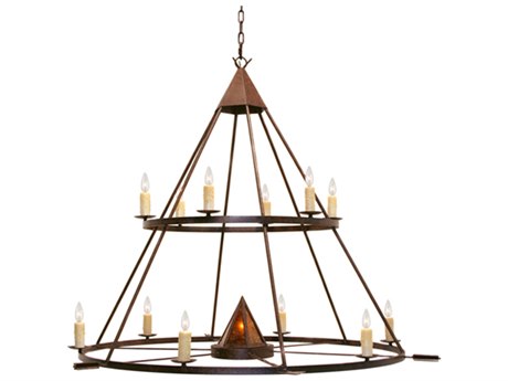 Meyda Desert Arrow 13-Light Rust Brown Round Chandelier