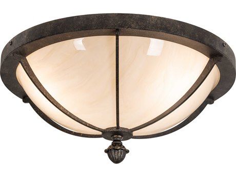 Meyda Dominga 3-Light Bronze Gold Bowl Flush Mount