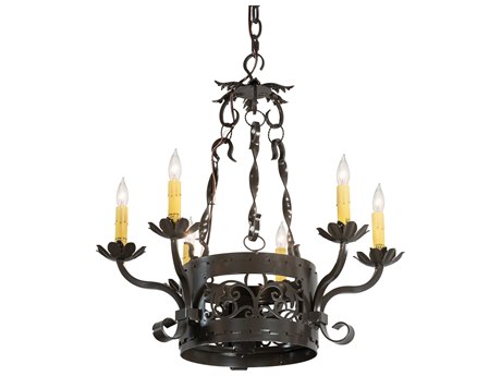 Meyda Dragone 6-Light Timeless Bronze Candelabra Chandelier
