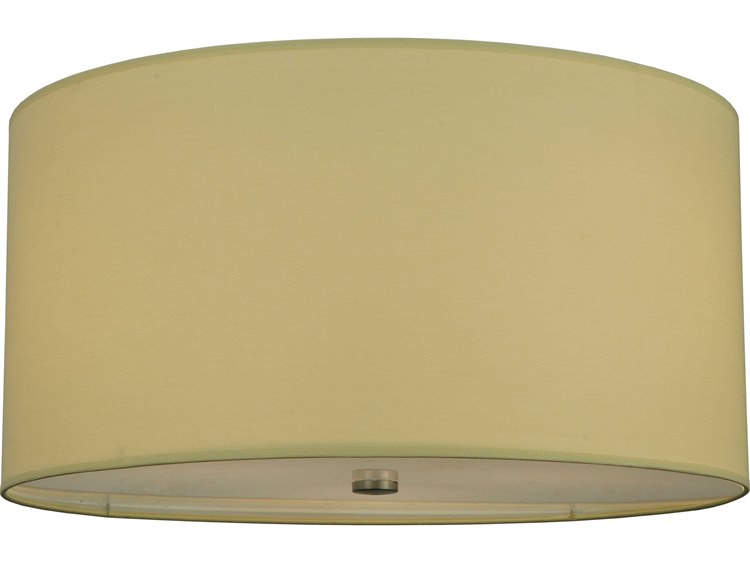 Meyda Fabric 3-Light Chrome Drum Flush Mount