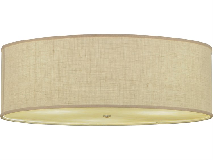 Meyda Fabric 3-Light Off White Drum Flush Mount