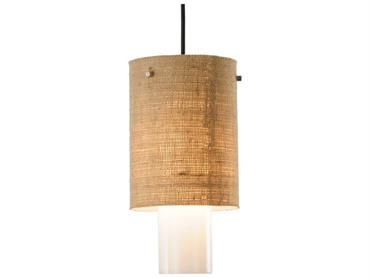 Meyda Fabric 1-Light Black Drum Mini Pendant