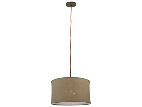 Meyda Fabric 8-Light Brown Drum Pendant