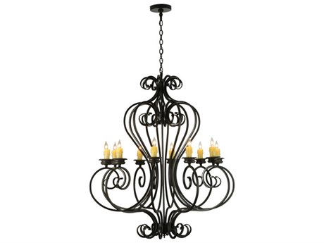 Meyda Fernando 10-Light Black Bronze Candelabra Chandelier