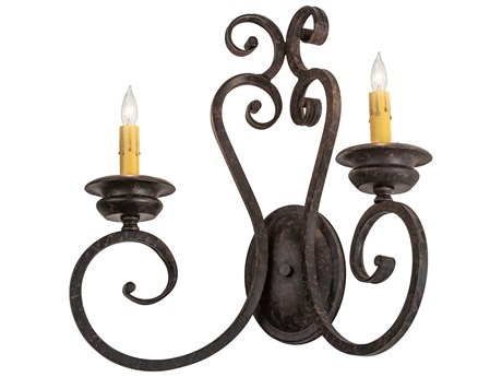 Meyda Fernando 2-Light Chocolate Brown Wall Sconce