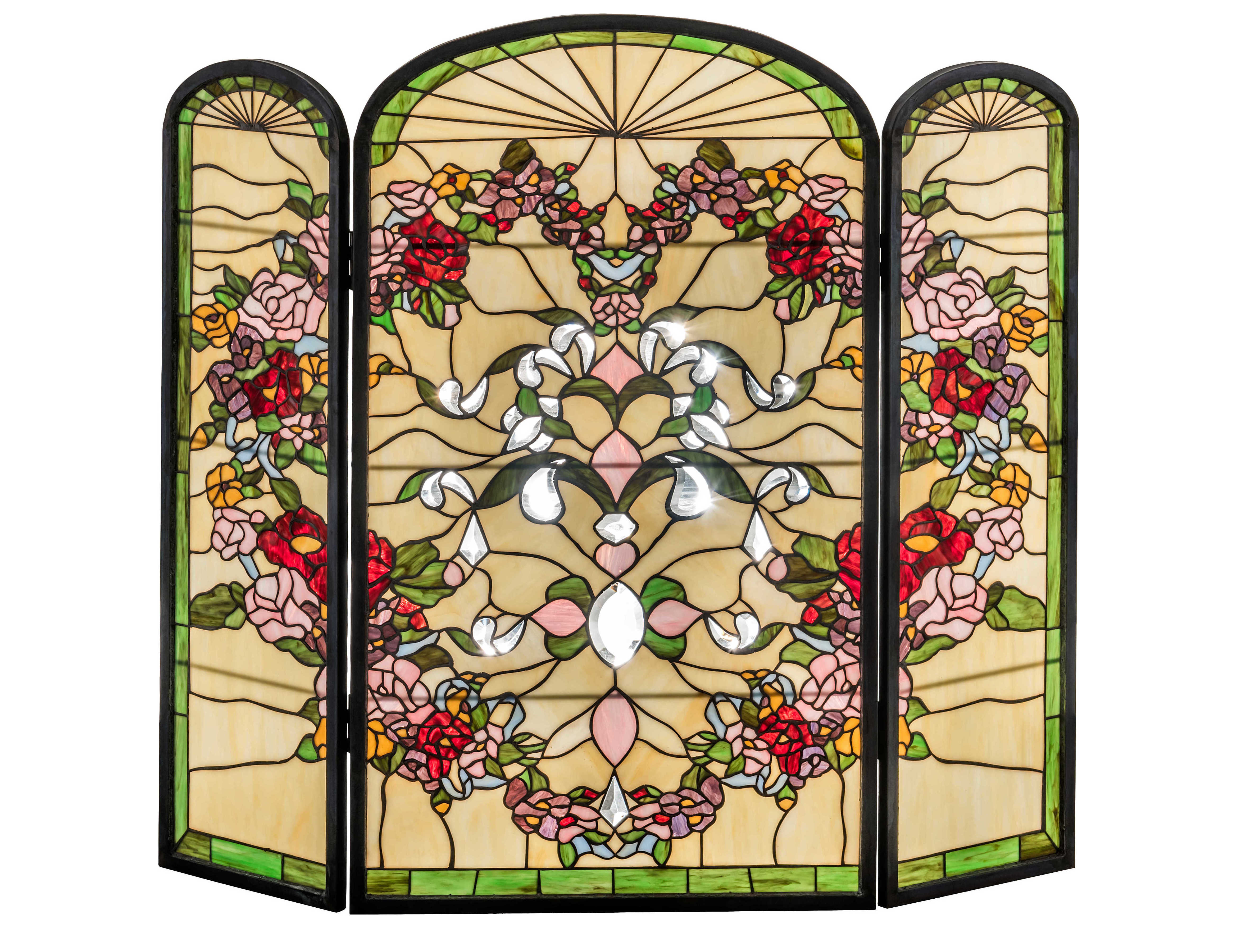 Meyda Tiffany Heart Folding Fireplace Screen My47991