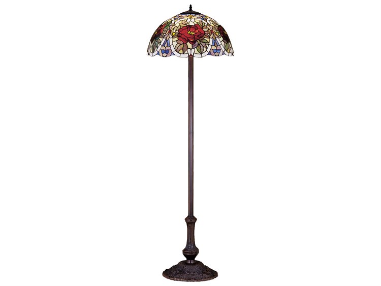 Meyda Renaissance Rose Bronze Tiffany Floor Lamp