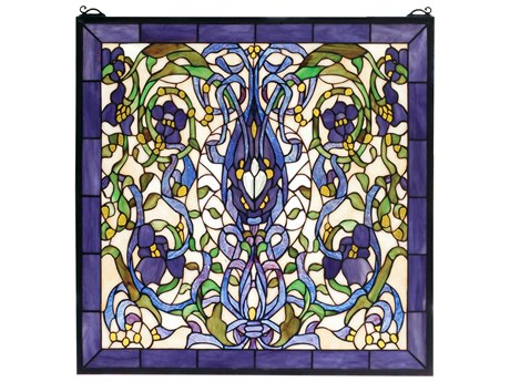 Meyda Floral Fantasy Stained Glass Window