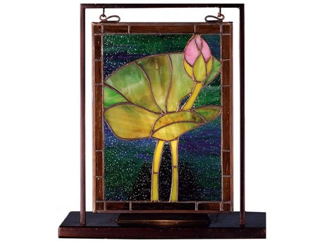 Meyda Pond Lily Lighted Mini Tabletop Window