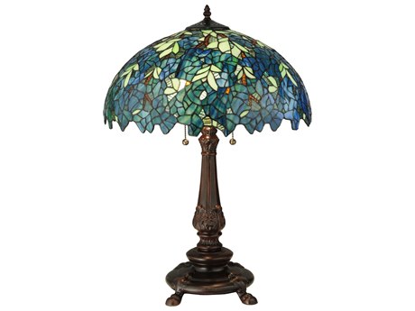 Meyda Nightfall Wisteria Brown Tiffany Table Lamp