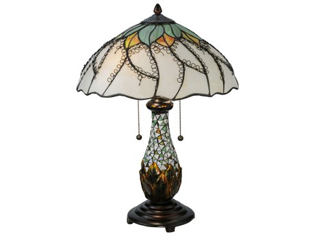 Meyda Videira Florale Bronze Tiffany Table Lamp