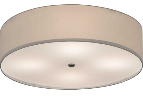 Meyda 4-Light Nickel Glass Drum Flush Mount