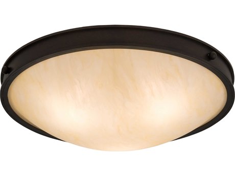 Meyda 3-Light Bronze Glass Bowl Flush Mount