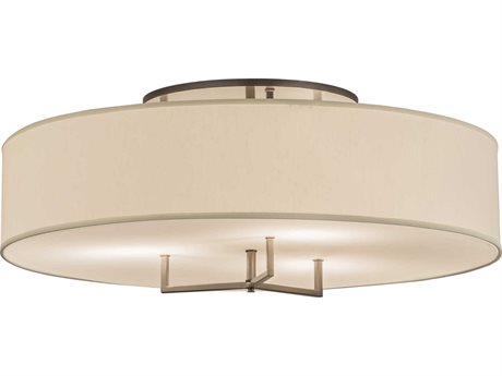 Meyda 4-Light Bronze Glass Drum Flush Mount