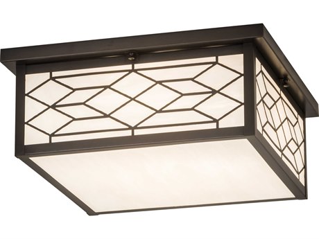 Meyda 4-Light Brown Glass Geometric Flush Mount