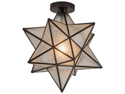 Meyda Pinecone 3-Light Green Ruby Beige Brown Glass Tiffany