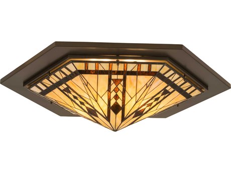 Meyda 6-Light Bronze Glass LED Flush Mount