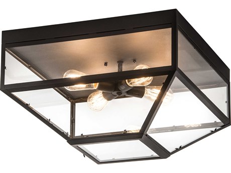 Meyda 4-Light Black Glass Flush Mount