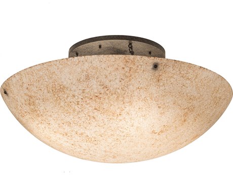 Meyda Artesia 8-Light Bronze Glass Bowl Flush Mount