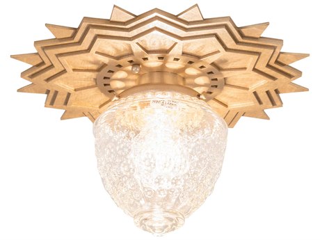 Meyda 1-Light Gold Glass Flush Mount