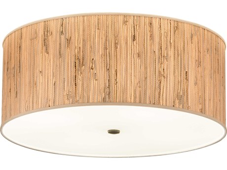 Meyda 4-Light Bronze Drum Flush Mount