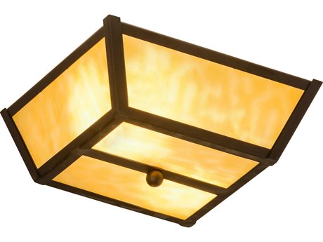 Meyda 2-Light Bronze Glass Flush Mount