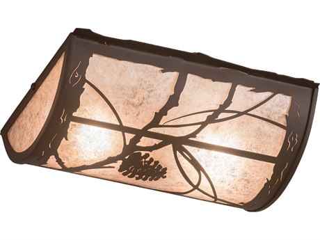 Meyda Whispering Pines 2-Light Bronze Flush Mount