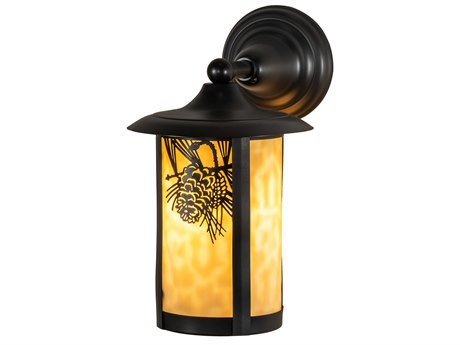 Meyda Fulton 1 - Light Glass Rustic Lodge Outdoor Wall Light