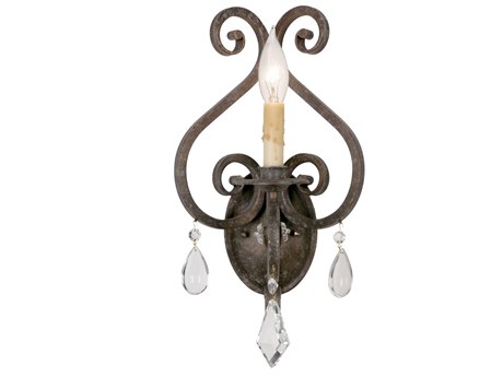 Meyda Gia 1-Light Smoke Gray Crystal Wall Sconce