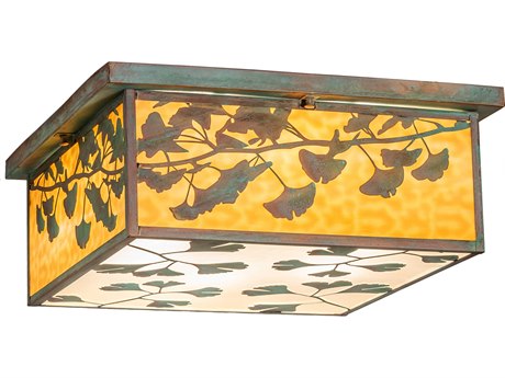 Meyda Ginkgo 6 - Light Glass Outdoor Ceiling Light
