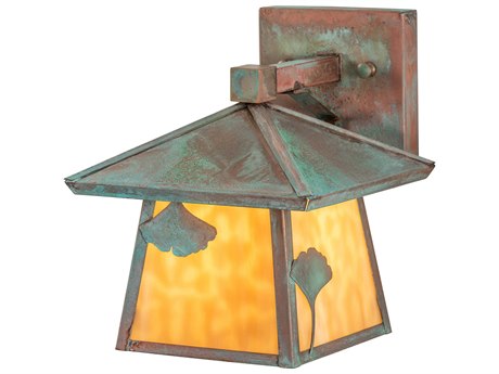 Meyda Ginkgo 1 - Light Glass Outdoor Wall Light