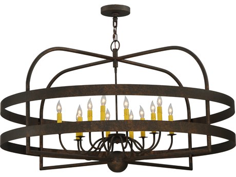 Meyda Aldari 12-Light Brass Candelabra Geometric Chandelier
