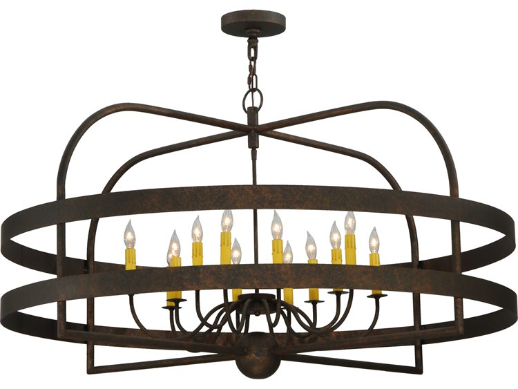 Meyda Aldari 12-Light Brass Candelabra Geometric Chandelier