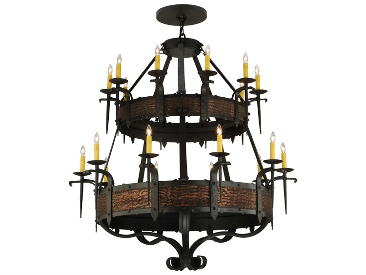 Meyda Costello 1-Light Bronze Candelabra Tiered Chandelier