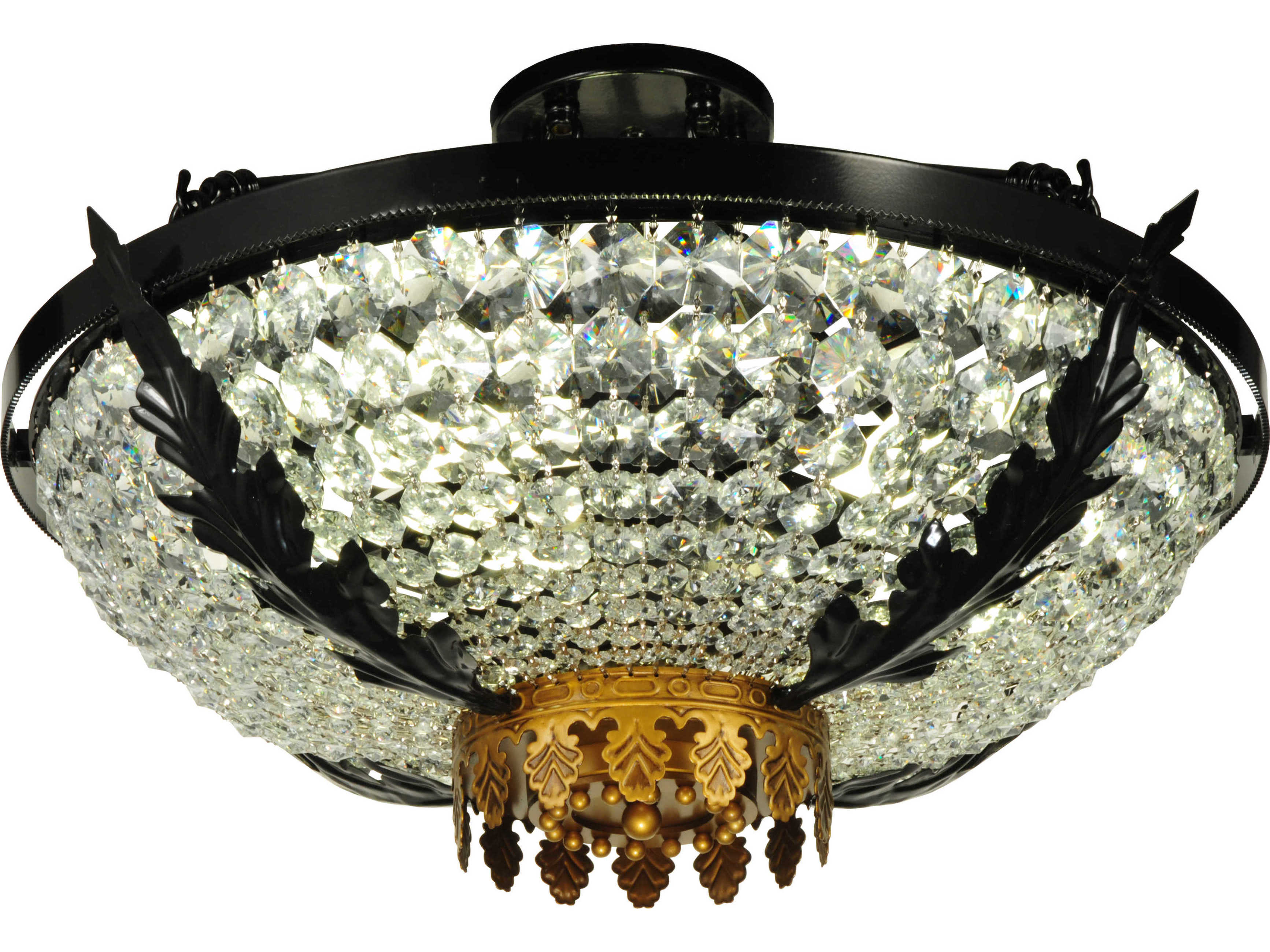 Meyda Tiffany Chrisanne Crystal Three Light Semi Flush Mount