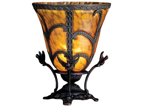 Meyda Castle Bell Yellow Accent Glass Table Lamp