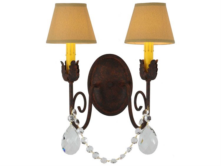 Meyda Gothic 2-Light Brown Crystal Wall Sconce